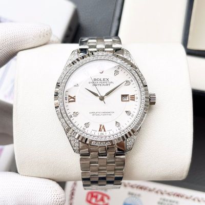 Rolex Stainless Steel 8215 Automatic Movement White 41MM Watch